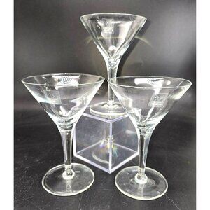 Luigi Bormioli Light & Music Martini Glasses Set Of 3 Crystal 7 Oz NWS DH1354